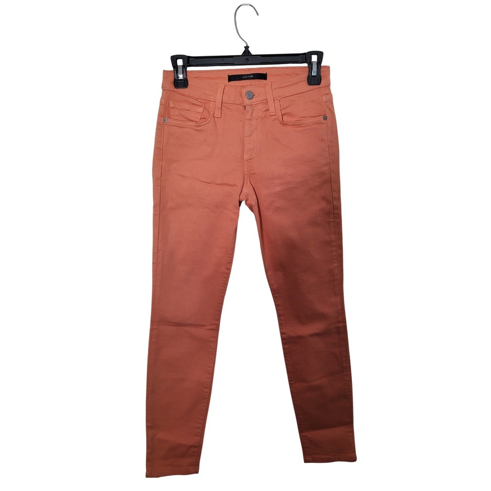 Joe's Jeans Skinny Pants Womens 24 Coral Orange Mid Rise Slim Fit Stretch Denim